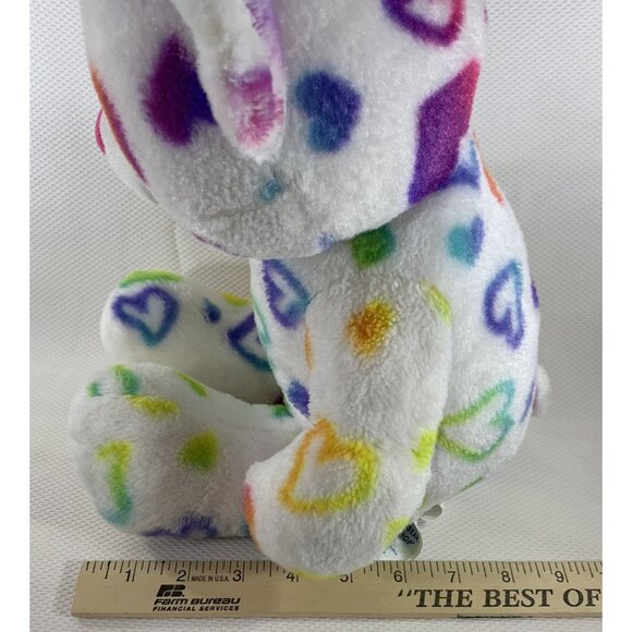 Build-A-Bear Rainbow Hearts Teddy Bear White Plush Valentine Stuffed Animal 18" - Picture 12 of 13